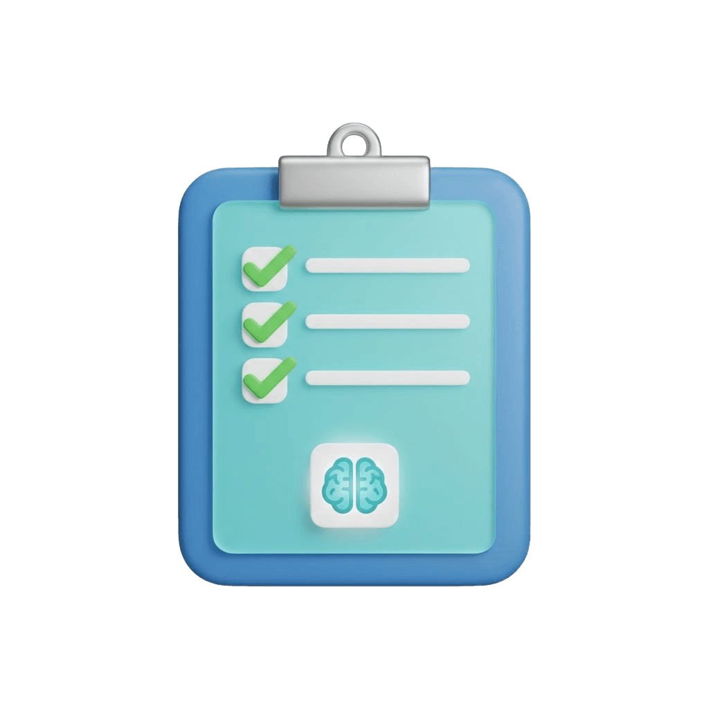 Guidelines illustration with checklist and brain