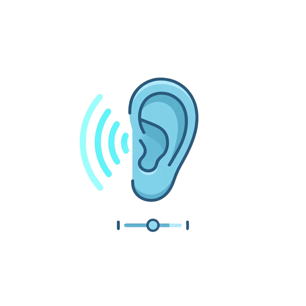 Illustration of an ear with sound waves